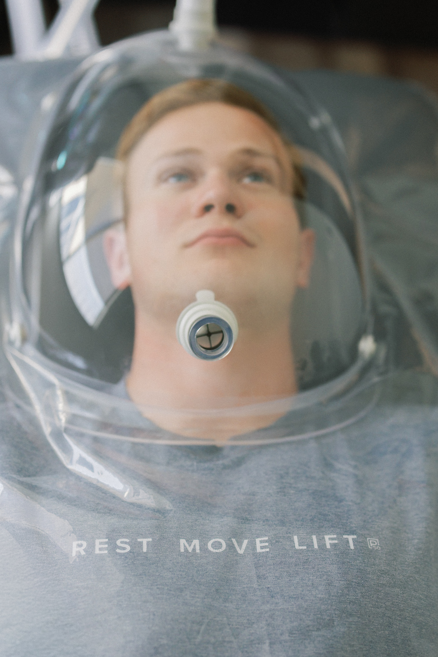 Resting Metabolic Rate (RMR) Testing at Proximal50 Person completing a Resting Metabolic Rate (RMR) assessment at Proximal50 in Bismarck, ND to measure resting calorie expenditure