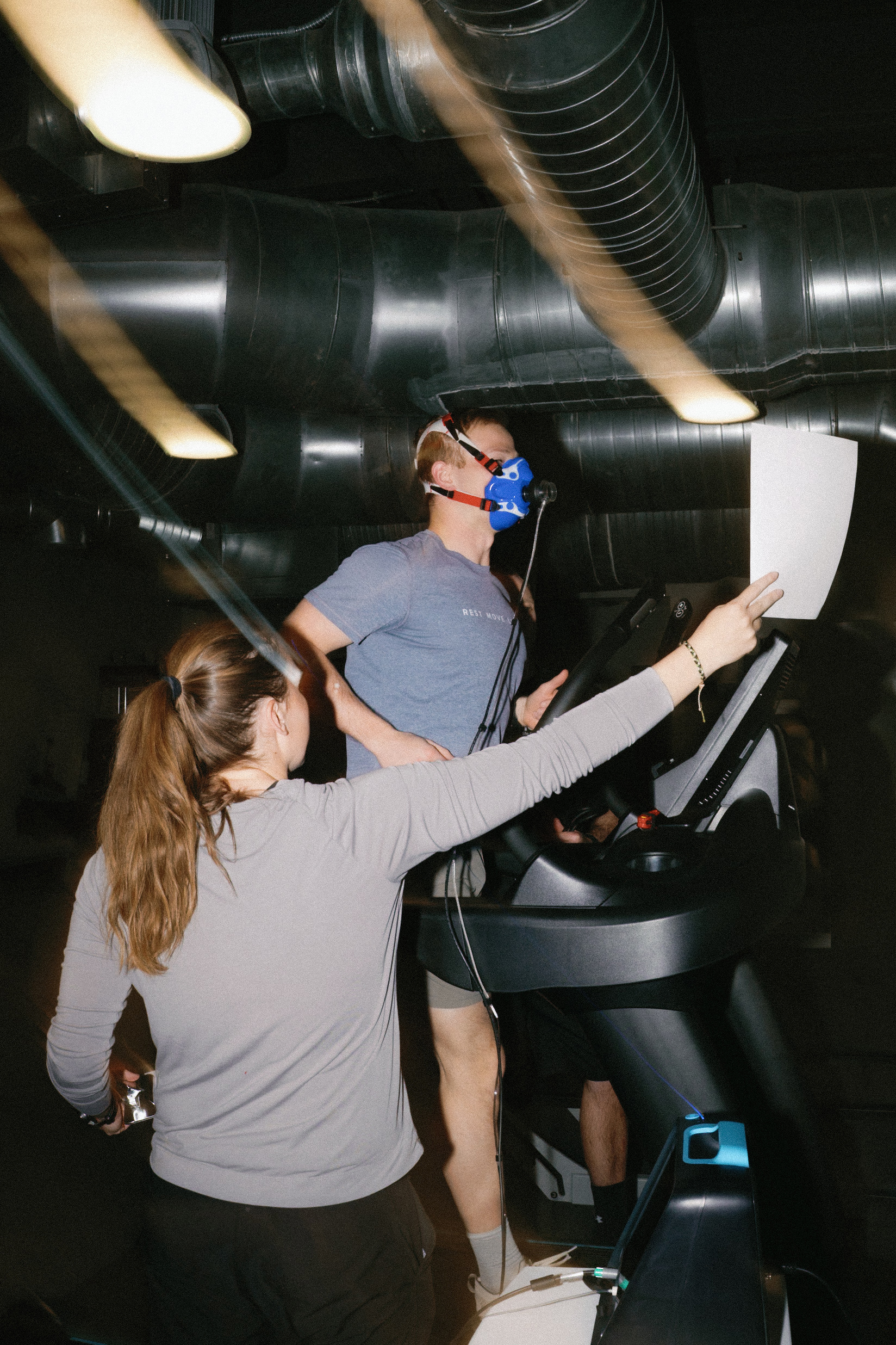 VO₂ Max Testing at Proximal50 Person completing a VO₂ Max fitness assessment at Proximal50 in Bismarck, ND